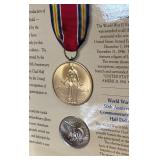 1995 World War II 50th Anniversary Coin and Victory Medal Set US Mint - original package with COA
