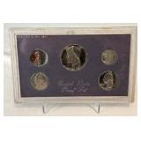 1986 Proof Set (5 coins) - No external case, fire damage evident