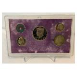 1989 Proof Set (5 coins) - No external case, fire damage evident