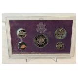 1992 Proof Set (5 coins) - No external case, fire damage evident, a bit dirty