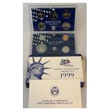 1999 Proof Set (9 coins)- original package with COA