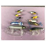 Lot of 10 Collectible Heddon Fishing Lures - see description for more info