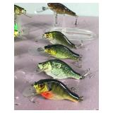 Lot of 10 Bagley Fishing Lures Shaped like Sunfish, Crappies and Bass