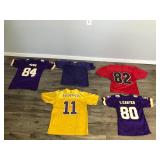 Lot of Kids Football Jerseys - 4 Minnesota Vikings & 1 Atlanta Falcons - see description for more info