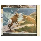 1984 Remington Wildlife Art Collection Prints and Calendar Pieces with Prints on the Backside