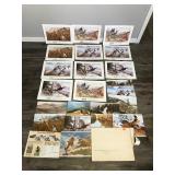 1984 Remington Wildlife Art Collection Prints and Calendar Pieces with Prints on the Backside