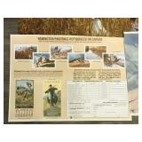 1984 Remington Wildlife Art Collection Prints and Calendar Pieces with Prints on the Backside