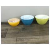 3 - Vintage Bowls - 2 Pyrex and 1 Fire-King