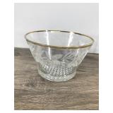 Vintage Bartlett Collins Etched Grape Ice Bucket with Gold Trim