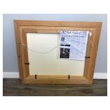 Framed Signed Painting on Canvas of Pond with Birch Trees by C. Mattison