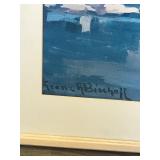 Framed Print of Mountains overlooking a Lake by Franz A Bischoff