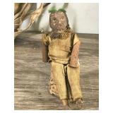 Lot of Vintage Native American Collectibles - Leather Medicine Bag - Chief Doll - Not Sure what the piece is that is made out of birch bark