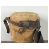 Vintage leather Gun Holster Star Buttons and Bull / Cowboy & Horse Engraved on Leather  - Holster only