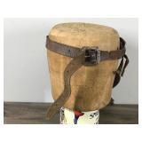 Vintage leather Gun Holster Star Buttons and Bull / Cowboy & Horse Engraved on Leather  - Holster only