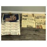 Vintage 1950 Electric Steel Foundry Calendar, JFK Newspaper Clippings and More