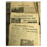 Vintage 1950 Electric Steel Foundry Calendar, JFK Newspaper Clippings and More