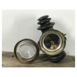 2 - Antique Dietz Champion Steel Driving Lamp Lantern Light Buggy Carriage