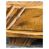 Hand Carved Lamp - Older Couple in Rocking Chairs Sitting Next to the Fireplace