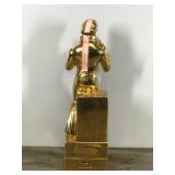 VINTAGE ELVIS PRESLEY GOLD MCCORMICK WHISKEY DECANTER MUSIC BOX "MY WAY" 1977