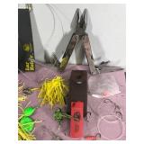 Lot of Fishing Tackle & More - Hooks - Bass Spinners - Jigs - Lead Weights - Fish Scales - Rulers and More