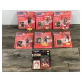 Lot of 7 - 1997 Hasbro Starting Lineup Collectible Basketball Player Figurines with Trading Card