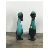 Pair of Vintage Drip Glazed Blue Mountain Pottery Ducks