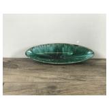 Vintage Drip Glaze Blue Mountain Pottery Oval Bowl