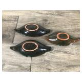 3 - Vintage BMP Canada Drip Glaze Blue Mountain Candle Holders