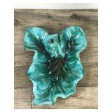 Vintage BMP Canada Drip Glaze Blue Mountain Pottery Leaf Shaped Candy Dish