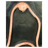 Vintage BMP Canada Drip Glaze Blue Mountain Pottery Leaf Shaped Candy Dish