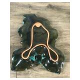 Vintage BMP Canada Drip Glaze Blue Mountain Pottery Leaf Shaped Candy Dish