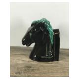 Vintage Drip Glaze Blue Mountain Pottery Horse Head Book End