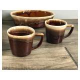 Lot of 5 - Vintage McCoy Brown Drip Glaze Dish ware - see description for more info