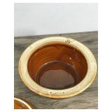Vintage Lidded Brown Drip Glazed Casserole Bowl