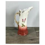 Vintage Carlsbad Victoria Floral Pansies Pitcher Ewer Cream And Gold Trim - Austria #6