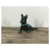 Vintage Drip Glaze Blue Mountain Pottery Terrier Dog Figurine