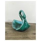 Vintage Canadian Blue Mountain Pottery Swan Dish With Classic Flow Glaze