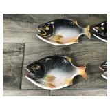 Vintage Large Fish Serving Platter with 6 Small Fish Serving Trays