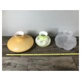 3 - Vintage Glass Lamp Shades