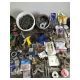 Lot of Hardware & More - Brass Valves - Copper Piping - Solder - Gaskets - Washers - Nails  -  Electrical - Plumbing and More