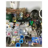 Lot of Hardware & More - Brass Valves - Copper Piping - Solder - Gaskets - Washers - Nails  -  Electrical - Plumbing and More