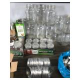 Lot of Canning Jars and Lids