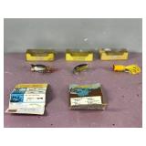 3 - Fred Arbogast Fishing Lures in Boxes - 1 Jitterbug and 2 Hula Poppers