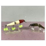 2 - Collectible Wooden Creek Chub Pikie / Minnow Fishing Lures