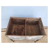 Vintage Metal Double Sided Washed Tub on Wheels