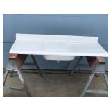 Large Metal Sink with New Paint Job - saw horses are not included