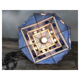 Vintage Stained Glass Hanging Lamp