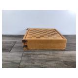 VINTAGE WOOD MARLBORO DELUXE GAME SET CHECKERS BACKGAMMON