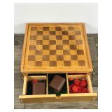 VINTAGE WOOD MARLBORO DELUXE GAME SET CHECKERS BACKGAMMON