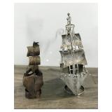 2 - Vintage Metal Sail Ships